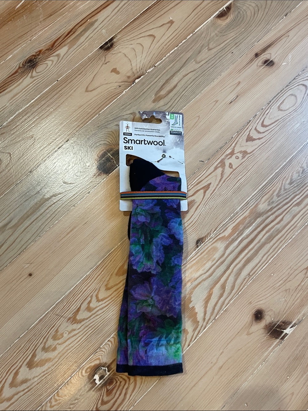 Smartwool Women's Green & Purple Floral Ski Socks